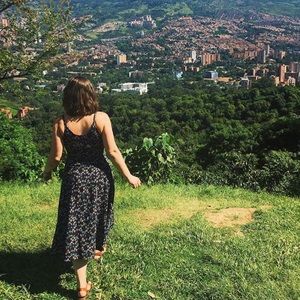 A-Line Floral Midi Dress